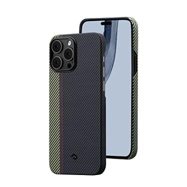 Imagem de pitaka Capa para iPhone 14 Pro compatível com MagSafe, fina e leve para iPhone 14 Pro de 6,1 polegadas com sensação de toque sem capa, feita de fibra de aramida 600D [Fusion Weaving MagEZ Case 3