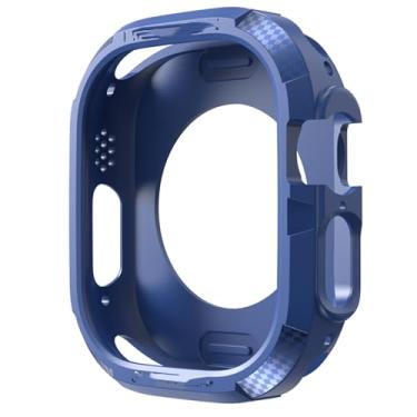 Imagem de SDUTIO Capa TPU para Apple Watch Ultra Case 49mm 45mm 41mm 44mm 40mm 42mm Protetor de pára-choques para série Iwatch SE 8 Ultra 7 6 5 4 3 49 (Cor: azul, Tamanho: 49mm)