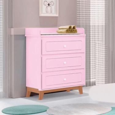 Imagem de Cômoda Infantil Trocador Natan em MDF com 3 Gavetas Tuboarte