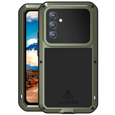 Imagem de LOVE MEI Capa para Samsung Galaxy A54, esportes ao ar livre, impermeável, militar, resistente, à prova de choque, à prova de poeira, híbrido, alumínio metálico + silicone + capa dura de vidro