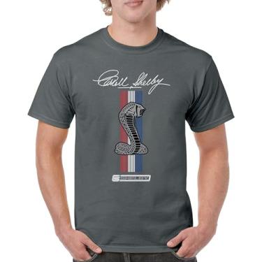 Imagem de Camiseta masculina Shelby Cobra com logotipo American Legendary Muscle Car Racing Mustang GT500 Performance Powered by Ford, Carvão, M