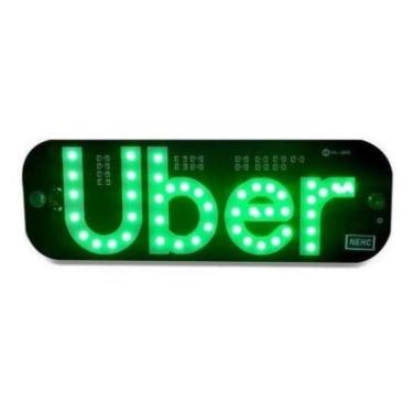 Imagem de Placa LED UBER Aplicativo Letreiro Painel Carro Motorista Verde
