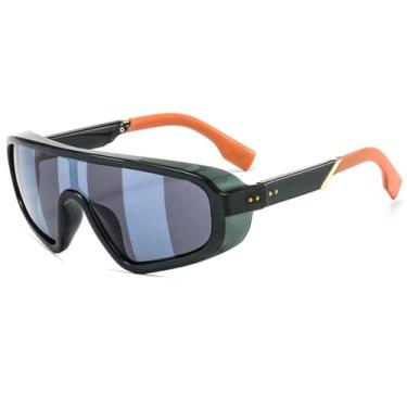 Imagem de Escudo viseira máscara óculos de sol feminino masculino oversized à prova de vento óculos de sol um grande quadro óculos esporte uv400,5, um tamanho