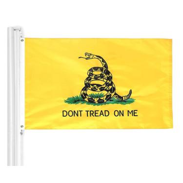 Imagem de Bandeira Winbee bordada Gadsden Don't Tread On Me 3 x 5 pés - nylon 300D de longa duração, listras costuradas, ilhós de latão. Cores vívidas e proteção UV. Melhor Bandeira American Tea Party Gadsden