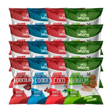Imagem de Kit 20 Biscoitos WheyViv 4 Sabores: Chocolate, Cookies, Coco e Gergelim