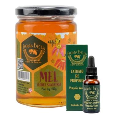 Imagem de Mel Puro Flores Silvestres e Extrato de Prop 30ml 100% Natural Dona Beia