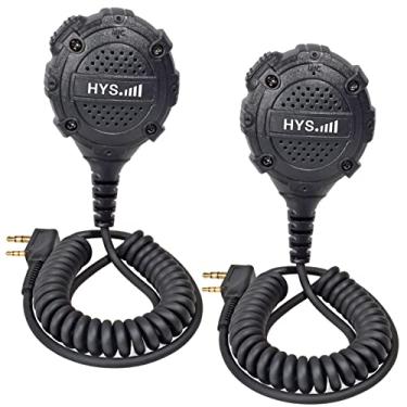 Imagem de HYS Microfone de Alto-Falante Remoto Walkie Talkie com PTT, Cabo Enrolado e Clipe Giratório para Kenwood Baofeng UV-5R BF-F8HP BF-888S Retevis RT21 RT22 H-777 RT68