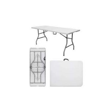 Imagem de Mesa Maleta Retangular VGHome altura Regulável 1,22 Cor Branca