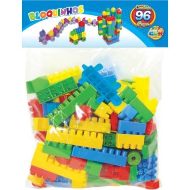 Imagem de GGB Plast, 332, Blocos De Montar 96 peças educativos didático infantil