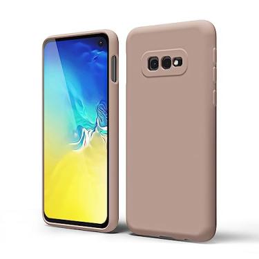 Imagem de oakxco Capa de telefone projetada para Samsung Galaxy S10e com aderência de silicone, capa de telefone de gel de borracha macia para mulheres e meninas, fina, fina, flexível, protetora, TPU 5,8 polegadas, marrom
