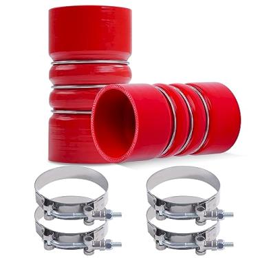 Imagem de Ailbiuko Mangueiras Intercooler de carga de silicone resistentes 7,6 cm x 15,24 cm kit de mangueira corcunda com braçadeiras de parafuso T para semi-caminhões, pacote com 2