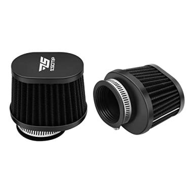 Imagem de Filtro de ar universal para motocicleta, 2 peças, 50 mm, filtro de substituição para bicicleta suja, filtros de ar de alto desempenho, adequado para limpador de carburador de motocross para Pit Bike Scooter, ciclomotor YAMAHA HONDA SUZUKI KAWASAKI ATV (preto)
