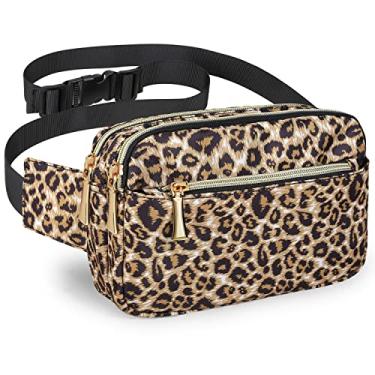 Imagem de Pochete para mulheres e homens, moda plus size, pochete para meninas, meninos, com 5 bolsos, cinto ajustável, linda bolsa de quadril para viagens, Disney Running, Pochete de guepardo,