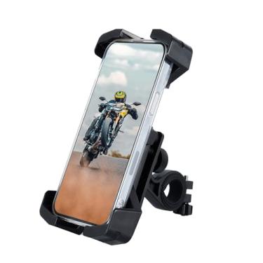 Imagem de GARGOYLE BELLS Suporte de telefone para motocicleta, suporte de telefone de bicicleta, scooter, universal para guidão de motocicleta, braçadeira de celular para iPhone/Galaxy 12.5 cm-17.8 cm (preto, 1