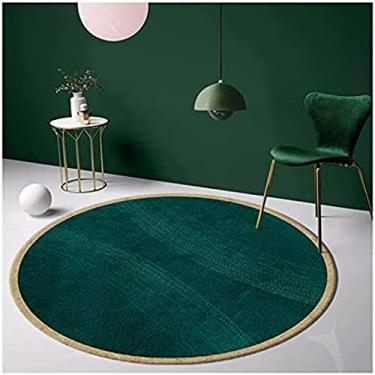 Imagem de Verde/azul escuro phnom penh tapete redondo para sala de estar quarto corredores estilo geométrico tapete diâmetro 140 cm
