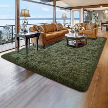 Imagem de Rtizon Tapete felpudo macio para sala de estar, tapetes macios de 1,5 x 2,3 m com fundo antiderrapante para quarto, cabeceira, dormitório, berçário, tapete peludo para decoração de casa de crianças,