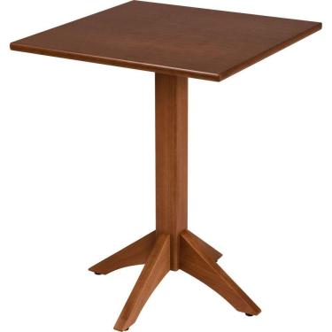 Imagem de Mesa De Madeira Tramontina London Coluna Central Quadrada Em Tauarí Amêndoa 4 Lugares 60 Cm
