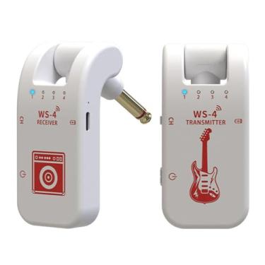 Imagem de YIJU de guitarra de guitarra transmissores receptor multiuso 282 ° rotativo 8 chs transmissores de áudio e receptor baixo, branco