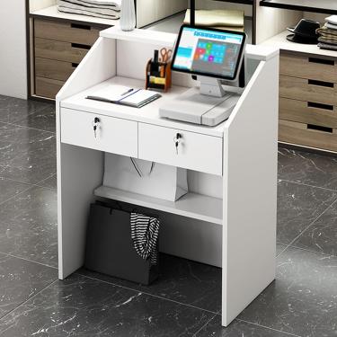 Imagem de Balcão de check-out de varejo, balcão de recepção, mesa de recepção pequena, para escritório de loja