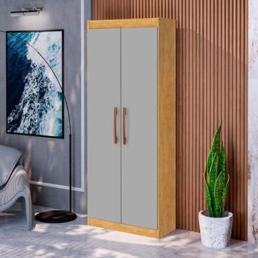Imagem de Armário Multiuso 2 Portas Dakar Yescasa Nature/Cinza