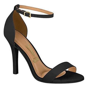 Imagem de Sandália Feminina Salto Fino Calcanhar Fechado Pelica Vizzano (Preto, BR, Adulto, Numérico, 39)
