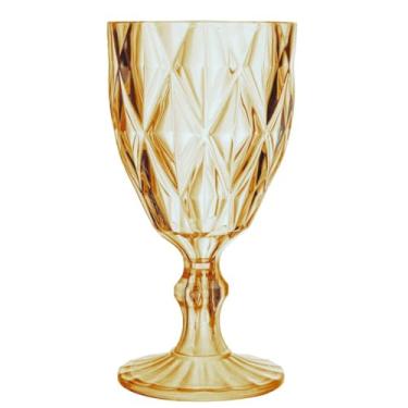 Imagem de Taça de Acrílico 330ml para Água,Vinho 6un Diamond (Âmbar)