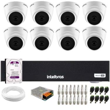Imagem de Kit 8 Câmeras Intelbras VHD 1220 D G7 Dome Full HD 1080p Lente 2.8mm Visão Noturna 20m + DVR Intelbras MHDX 3008-C 8 Canais + HD 1TB Purple