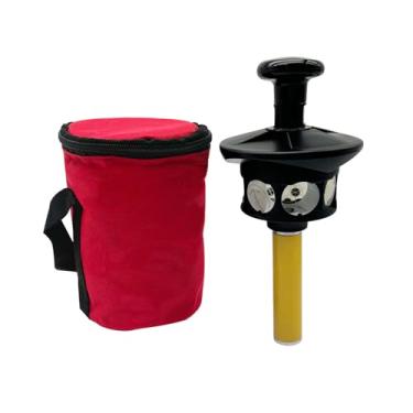 Imagem de Prisma reflexivo de 360 graus para estação total de trimble com mastro de extensão de 10 cm e bolsa de armazenamento, prisma total de estação de 360° refletor de prisma de estação total de 360°