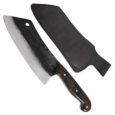 Imagem de Cutelo Gaúcho Artesanal Carne Churrasco 7` Aço Carbono Brut Forge Cozinha