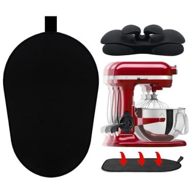 Imagem de Tapete deslizante misturador para KitchenAid, tapete deslizante com organizador de cabos dobráveis para aparelhos KitchenAid 6-8 Qt Air Fryer Slider Mat (6-8 Qt, preto)