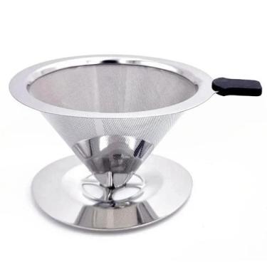 Imagem de Coador De Café Aço Inox Filtro Ecológico 25Gr 6,5cm - 400ml - Clink