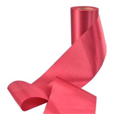 Imagem de Fita de cetim de cor sólida, sem rugas, fita de tecido sedoso para cerimônia de corte, faixas, cadeira, mesa, carro, laços, artesanato, costura, decoração de festa de casamento (vinho claro 10 cm de