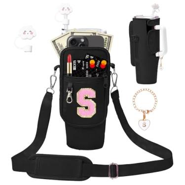 Imagem de Bolsa de transporte inicial A-Z para Stanley Cup 1,134 g, suporte de copo Stanley com alça para copo Stanley de 1,134 g com alça, acessórios de copo Stanley com capa de canudo Stanley - tampa de