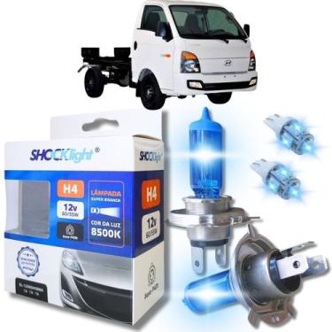 Imagem de Kit par lâmpadas super branca conector h4 8500k shocklight + par leds 