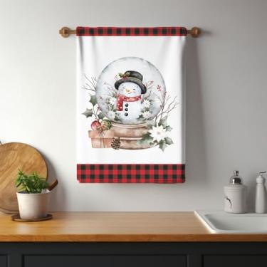 Imagem de Pano de Prato Atoalhado Copa Cozinha estampa Natal Boneco de Neve Decoração Natal