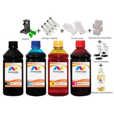 Imagem de Kit 4 Tinta Para HP D1455 21 e 22 500ml Linha Platinum - Toner Vale
