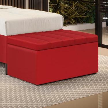 Imagem de Calçadeira Baú Navi 90 Couro Aradecor, Vermelho, 90X46X45