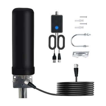 Imagem de AsrMyjcx Amplificador de Antena de TV Externo, 4K 1080P, Premium, 174-240 MHz 470-862 MHz Amplificador Booster para Casa