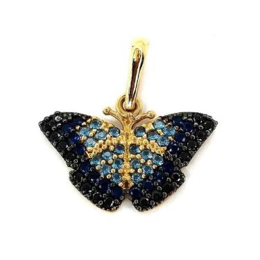 Imagem de Pingente em Ouro 18k Borboleta - Elegancy Joias, Azul