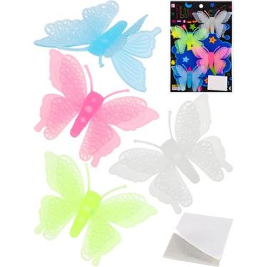 Imagem de Kit 20 borboletas adesivas decorativas que brilham no escuro - ANDS