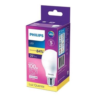 Imagem de Lâmpada Led Bulbo 16w = 100w 1521lm Bivolt Philips Amarela Cor Da Luz 
