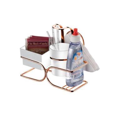 Imagem de Suporte Porta Sachês Chá Café Mexedor Guardanapos Adoçante Cozinha Cob