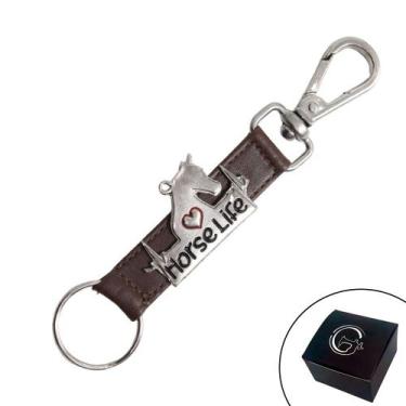 Imagem de Chaveiro De Couro Slim  Mosquete Horse Life Cavalo Country Marrom - GR