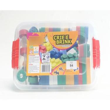 Imagem de Blocos De Montar Brinquedo Educativo Caixa 84 Peças - GRAVO BRINK