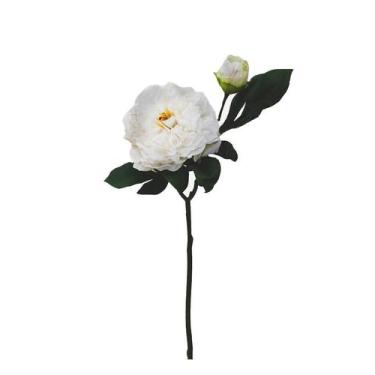 Imagem de Flor permanente haste peonia branca 52cm - Brilliance
