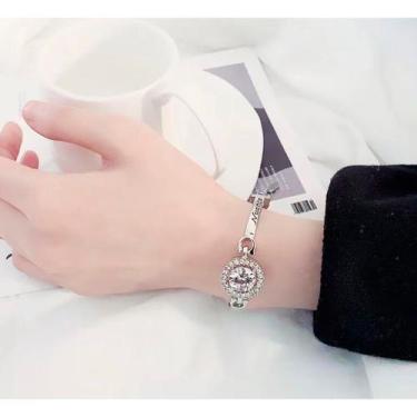 Imagem de Pulseira Feminina Pedra Strass Luxo Festa Prateado - anjo da mamãe, Pr