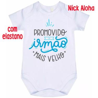 Imagem de Body bebê promovido a irmão mais velho cód 9699 - NICK ALOHA, Branco, 