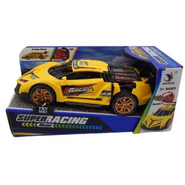 Imagem de Carro Esporte Com Fricção E Luz Amarelo Bbr T014
