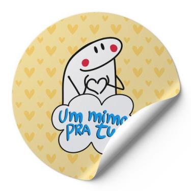 Imagem de 120 Etiquetas Redondas Adesivos Para Cliente Meme Bentô Um Mimo Para T