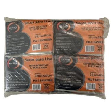 Imagem de Saco Plástico - Pia e Banheiro - Medida 35x35 - Fardo com 20 pacotes -